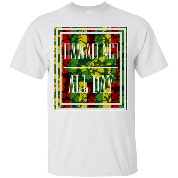 Hawai'i Floral Kanaka Maoli Ultra Cotton T-Shirt, T-Shirts, Hawaii Nei All Day