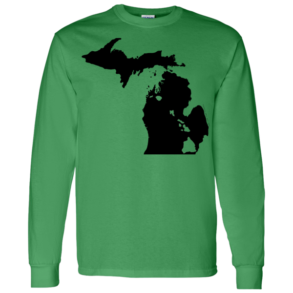 Living in Michigan with Hawaii Roots LS T-Shirt 5.3 oz., T-Shirts, Hawaii Nei All Day