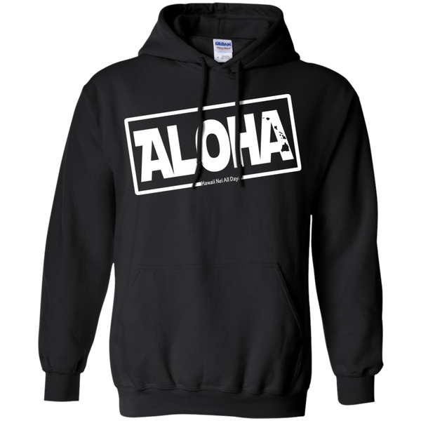 Aloha Hawai'i Nei (Islands white ink) Pullover Hoodie, Sweatshirts, Hawaii Nei All Day