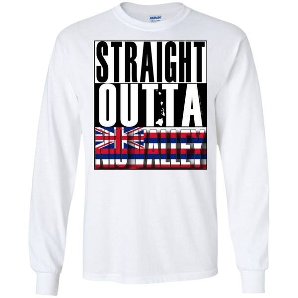 Straight Outta Niu Valley Hawai'i LS Ultra Cotton T-Shirt, T-Shirts, Hawaii Nei All Day