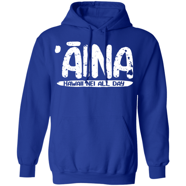 ʻĀina Hawai'i (white ink variant) Pullover Hoodie