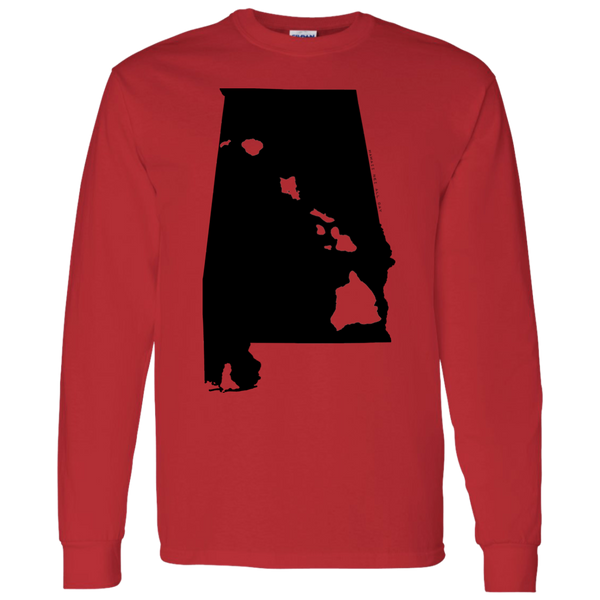 Living in Alabama with Hawaii Roots LS T-Shirt, T-Shirts, Hawaii Nei All Day