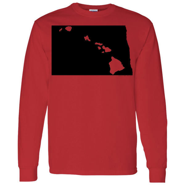 Living in North Dakota with Hawaii Roots LS T-Shirt 5.3 oz., T-Shirts, Hawaii Nei All Day