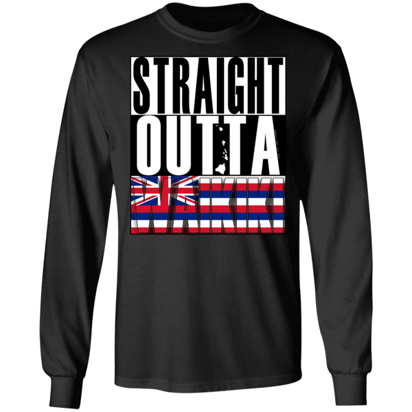 Straight Outta Waikiki LS Ultra Cotton T-Shirt, T-Shirts, Hawaii Nei All Day