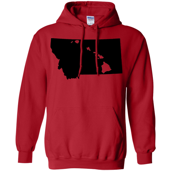 Living in Montana with Hawaii Roots Pullover Hoodie 8 oz., Sweatshirts, Hawaii Nei All Day