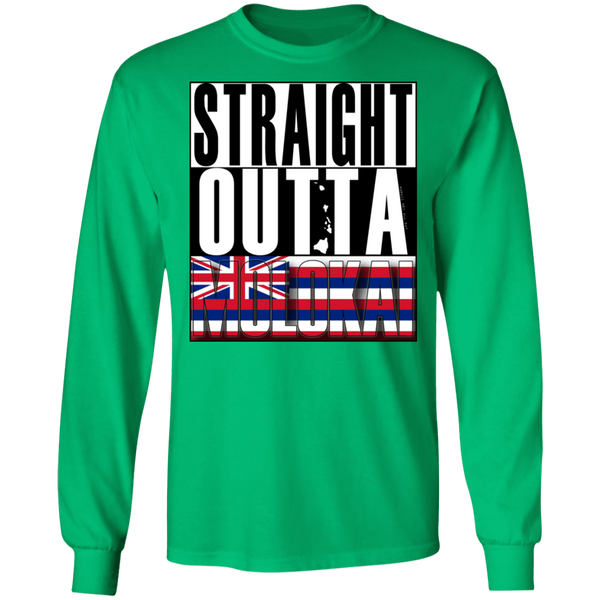 Straight Outta Molokai Hawaii LS T-Shirt