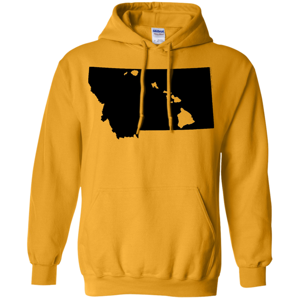 Living in Montana with Hawaii Roots Pullover Hoodie 8 oz., Sweatshirts, Hawaii Nei All Day