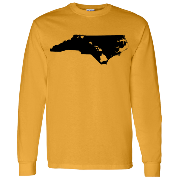 Living in North Carolina with Hawaii Roots LS T-Shirt 5.3 oz., T-Shirts, Hawaii Nei All Day