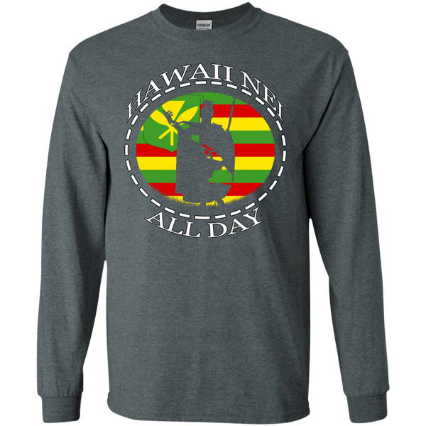 The Rising Sun Kanaka Maoli Flag LS Ultra Cotton T-Shirt, T-Shirts, Hawaii Nei All Day