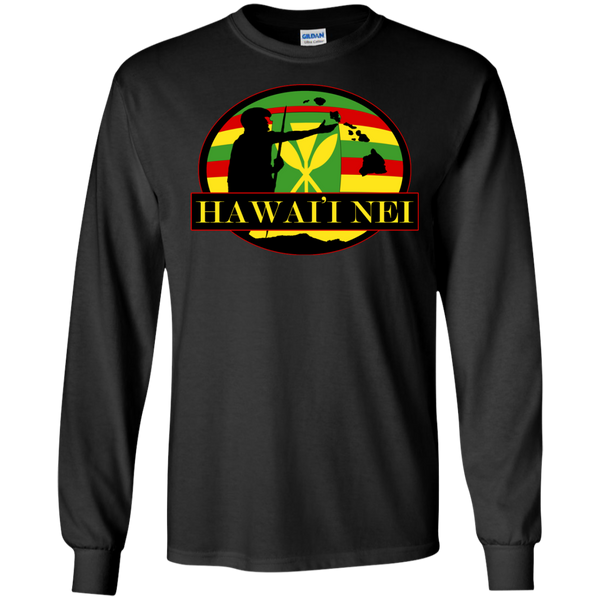Hawai'i Nei Kanaka Maoli LS Ultra Cotton Tshirt - Hawaii Nei All Day