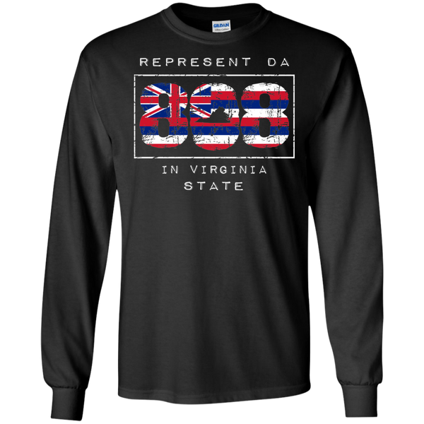 Rep Da 808 In Virginia State LS Ultra Cotton T-Shirt, T-Shirts, Hawaii Nei All Day