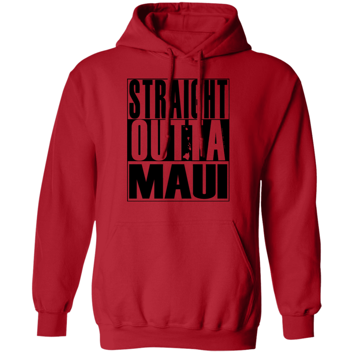 Straight Outta Maui(black ink) Pullover Hoodie