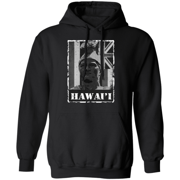 Hawai'i King Kamehameha (B&W) Pullover Hoodie, Sweatshirts, Hawaii Nei All Day