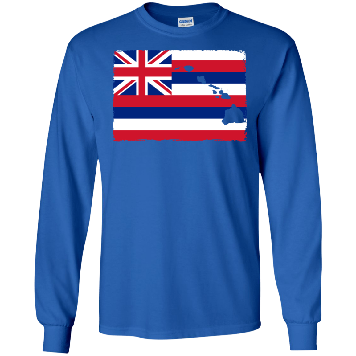 Hawai'i Aloha State Flag LS Ultra Cotton T-Shirt, T-Shirts, Hawaii Nei All Day