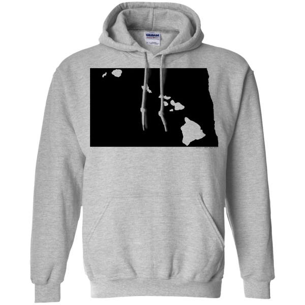 Living in North Dakota with Hawaii Roots Pullover Hoodie 8 oz., Sweatshirts, Hawaii Nei All Day