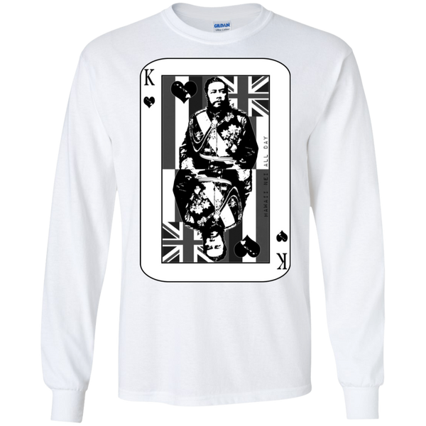 The King of Hawai'i Kalakaua(black ink) LS Ultra Cotton T-Shirt, T-Shirts, Hawaii Nei All Day