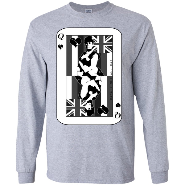 The Queen of Hawai'i Liliuokalani (black ink) LS Ultra Cotton T-Shirt, T-Shirts, Hawaii Nei All Day