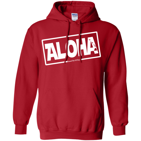 Aloha Hawai'i Nei (Islands white ink) Pullover Hoodie, Sweatshirts, Hawaii Nei All Day
