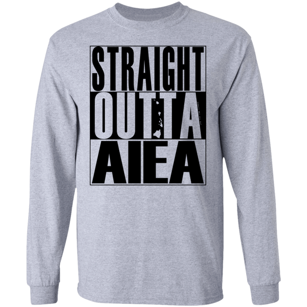Straight Outta Aiea (black ink) LS T-Shirt