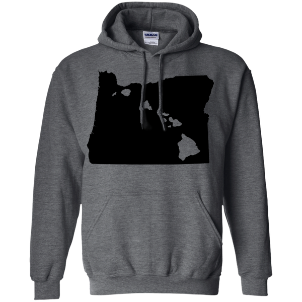 Living in Oregon with Hawaii Roots Pullover Hoodie 8 oz., Sweatshirts, Hawaii Nei All Day