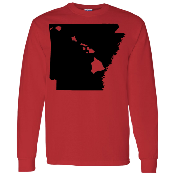 Living in Arkansas with Hawaii Roots LS T-Shirt 5.3 oz., T-Shirts, Hawaii Nei All Day