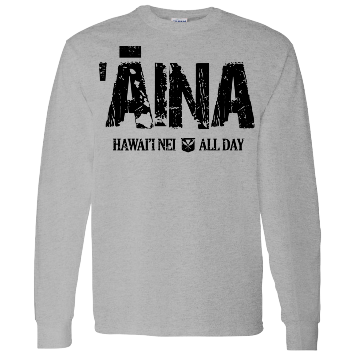ʻĀina Hawai'i Nei (black ink) LS T-Shirt 5.3 oz., T-Shirts, Hawaii Nei All Day