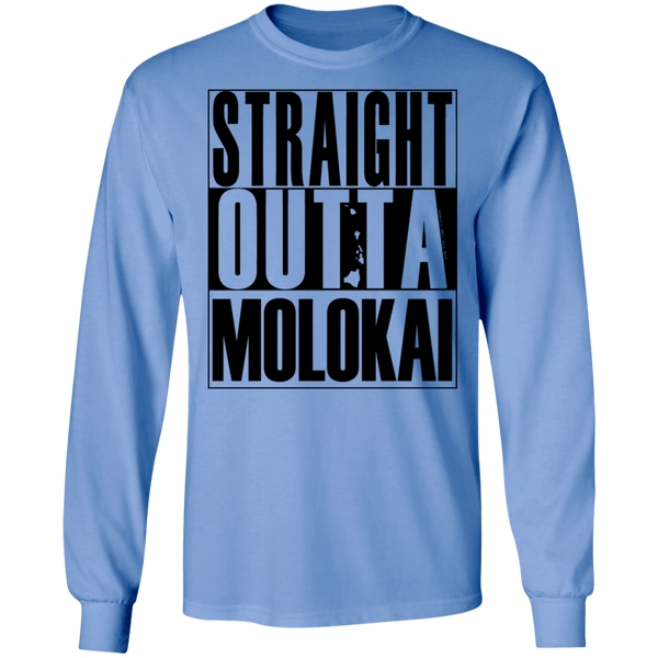 Straight Outta Molokai(black ink) LS T-Shirt