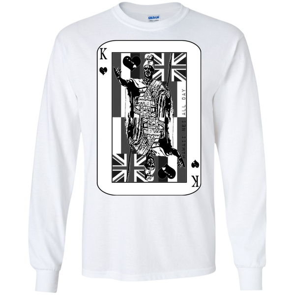 The King of Hawai'i Kamehameha (black ink) LS Ultra Cotton T-Shirt, T-Shirts, Hawaii Nei All Day