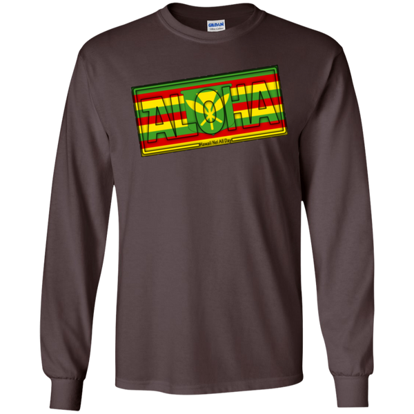 Aloha Hawai'i Kanaka Maoli Ultra Cotton LS T-Shirt, T-Shirts, Hawaii Nei All Day