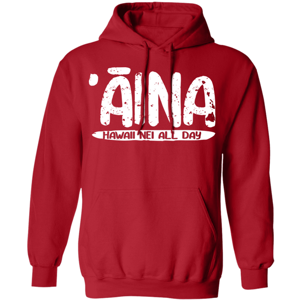 ʻĀina Hawai'i (white ink variant) Pullover Hoodie