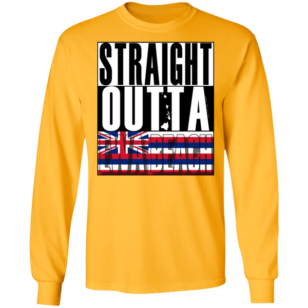 Straight Outta Ewa Beach LS Ultra Cotton T-Shirt, T-Shirts, Hawaii Nei All Day