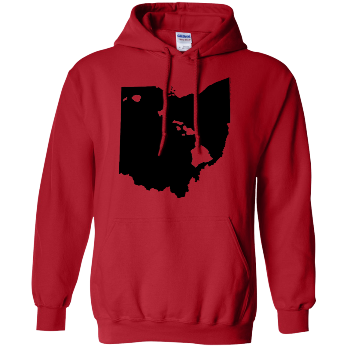 Living in Ohio with Hawaii Roots Pullover Hoodie 8 oz., Sweatshirts, Hawaii Nei All Day