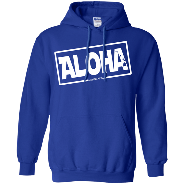 Aloha Hawai'i Nei (Islands white ink) Pullover Hoodie, Sweatshirts, Hawaii Nei All Day