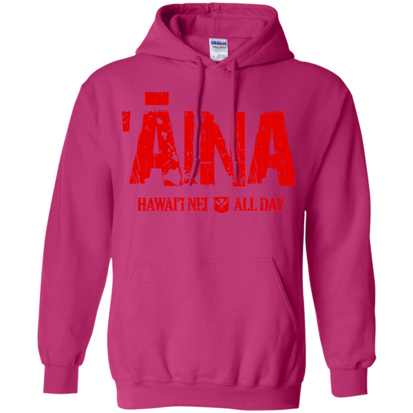 ʻĀina Hawai'i Nei All Day (red ink) Pullover Hoodie, Sweatshirts, Hawaii Nei All Day