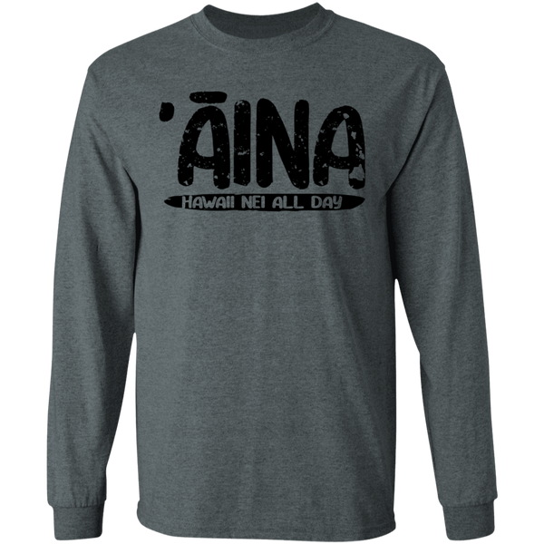 ʻĀina Hawai'i (black ink variant) LS T-Shirt