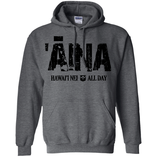 ʻĀina Hawai'i Nei (black ink) Pullover Hoodie, Sweatshirts, Hawaii Nei All Day