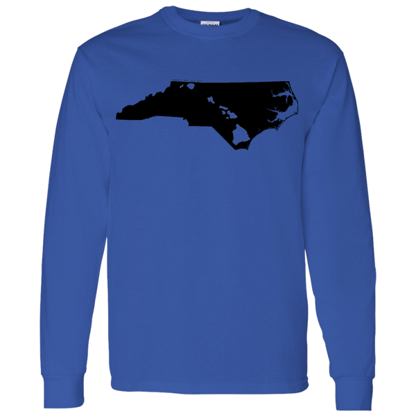 Living in North Carolina with Hawaii Roots LS T-Shirt 5.3 oz., T-Shirts, Hawaii Nei All Day