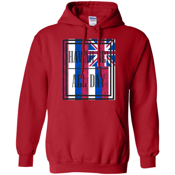 Hawai'i Floral Flag Pullover Hoodie, Sweatshirts, Hawaii Nei All Day