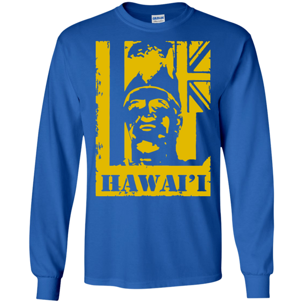 Hawai'i King Kamehameha (yellow) LS Ultra Cotton T-Shirt, T-Shirts, Hawaii Nei All Day