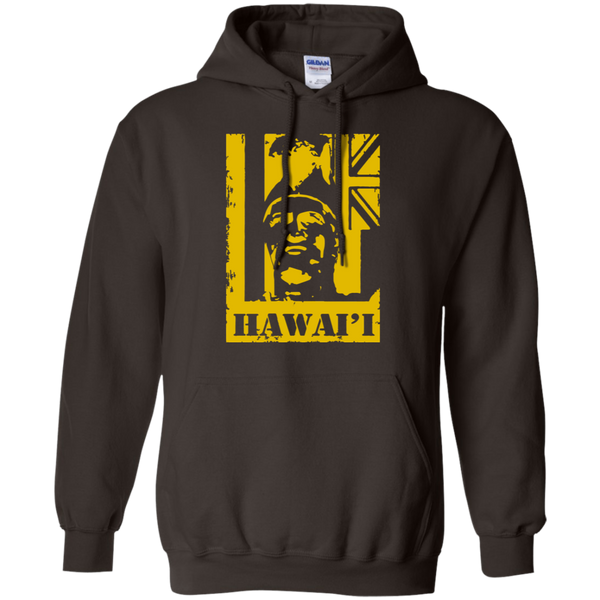 Hawai'i King Kamehameha (yellow) Pullover Hoodie, Sweatshirts, Hawaii Nei All Day