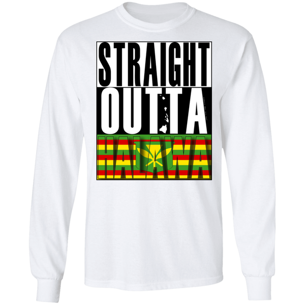 Straight Outta Halawa(Kanaka Maoli) LS T-Shirt, T-Shirts, Hawaii Nei All Day