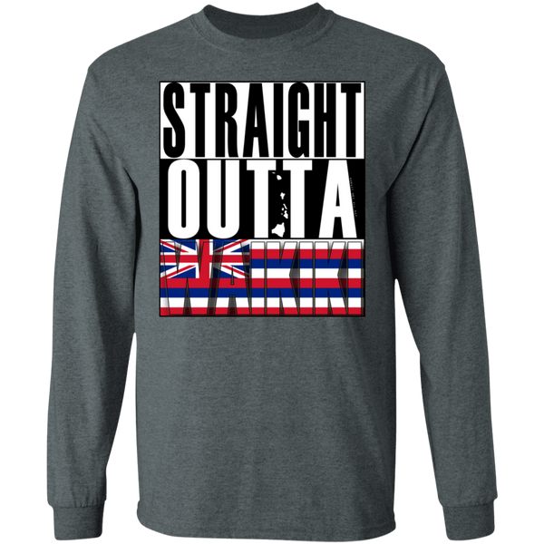 Straight Outta Waikiki LS Ultra Cotton T-Shirt, T-Shirts, Hawaii Nei All Day