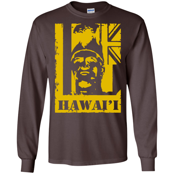 Hawai'i King Kamehameha (yellow) LS Ultra Cotton T-Shirt, T-Shirts, Hawaii Nei All Day