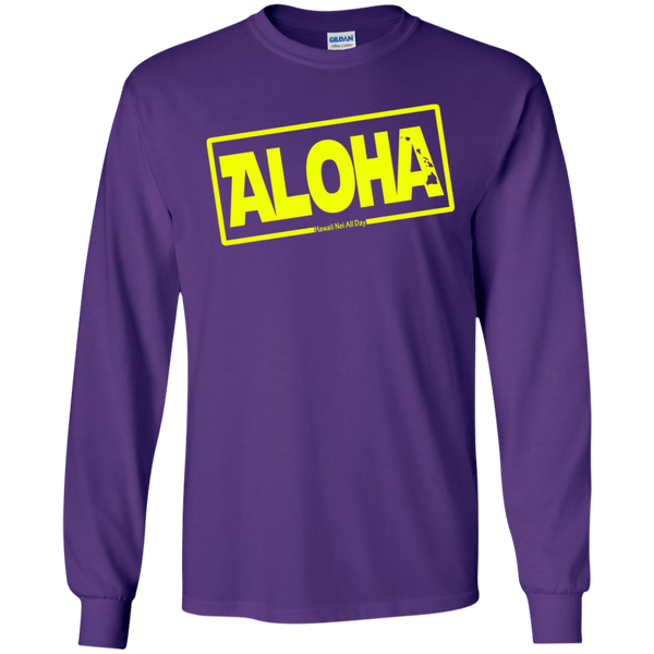 Aloha Hawai'i Nei (Islands yellow ink) LS Ultra Cotton T-Shirt, T-Shirts, Hawaii Nei All Day
