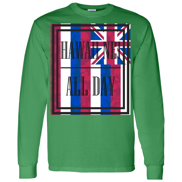 Hawai'i Floral Flag LS T-Shirt 5.3 oz., T-Shirts, Hawaii Nei All Day
