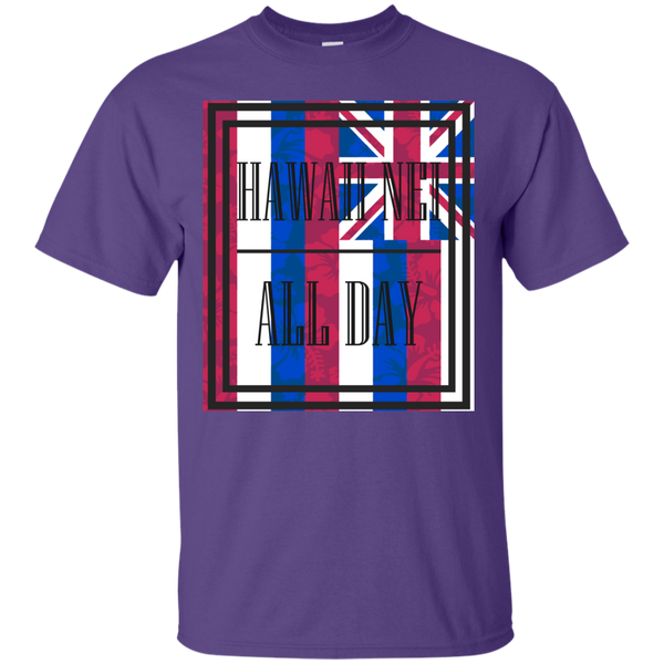Hawai'i Floral Flag Ultra Cotton T-Shirt, T-Shirts, Hawaii Nei All Day