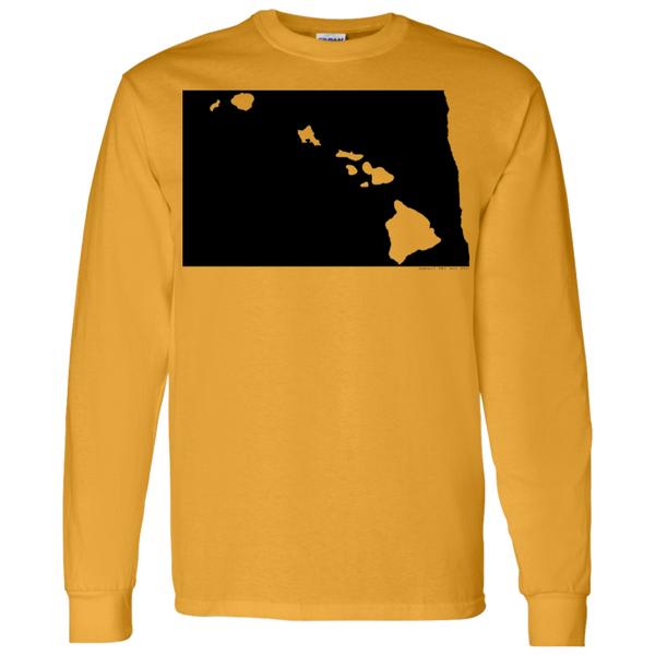 Living in North Dakota with Hawaii Roots LS T-Shirt 5.3 oz., T-Shirts, Hawaii Nei All Day