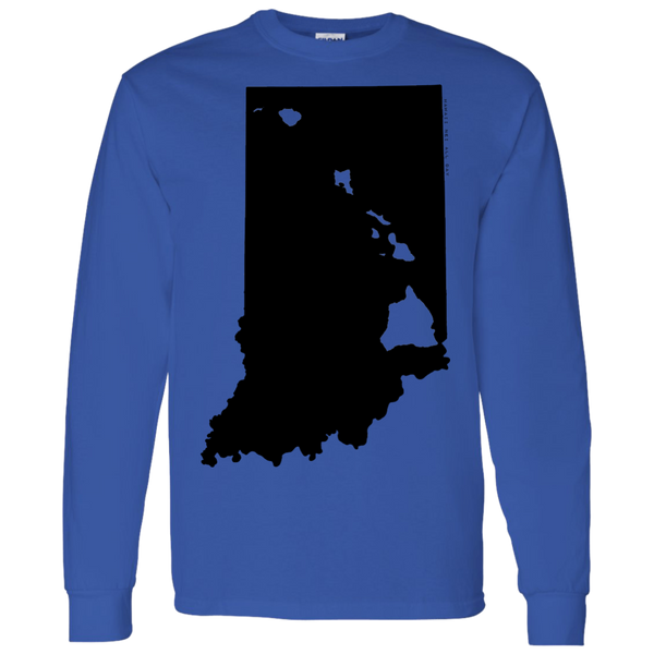 Living in Indiana with Hawaii Roots LS T-Shirt 5.3 oz., T-Shirts, Hawaii Nei All Day