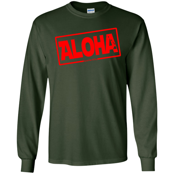 Aloha Hawai'i Nei (Islands red ink) LS Ultra Cotton T-Shirt, T-Shirts, Hawaii Nei All Day