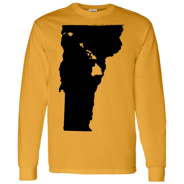 Living in Vermont with Hawaii Roots LS T-Shirt 5.3 oz., T-Shirts, Hawaii Nei All Day